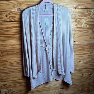 Maurice’s medium knit rose colored cardigan with criss cross back new with tags
